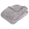 ATMOSPHERA Plaid Grand Modèle Microfibre 180x230 Cm Gris Clair