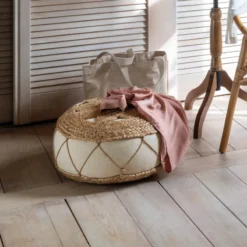Pouf En Jute Ajouré 43x18 Atmosphera -ATMOSPHERA Soldes pouf en jute ajoure 43x18 atmosphera 5