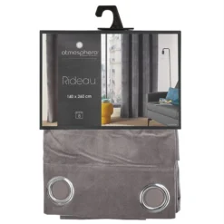 Rideau Gris Foncé Lilou 140x260 Atmosphera -ATMOSPHERA Soldes rideau gris fonce lilou 140x260 atmosphera 3