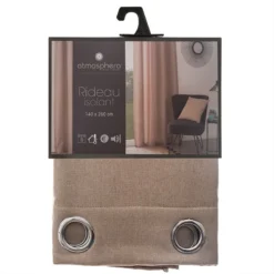 Rideau Isolant Tim Taupe 140x260 Atmosphera -ATMOSPHERA Soldes rideau isolt tim taupe 140x260 atmosphera 2