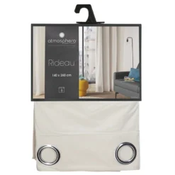 Rideau Ivoire Lilou 140x260 Atmosphera -ATMOSPHERA Soldes rideau ivoir lilou 140x260 atmosphera 3