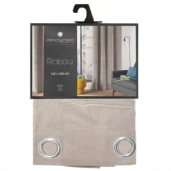 Rideau Taupe Lilou 140x260 Atmosphera -ATMOSPHERA Soldes rideau taupe lilou 140x260 atmosphera 3