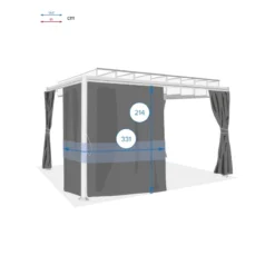 Rideaux Opaques Pour Tonnelle Belize 3,8x3m Hespéride -ATMOSPHERA Soldes rideaux opaques pour tonnelle belize 38x3m hesperide 3