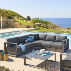 Salon D'angle 5 Places Allure Anthracite / Graphite Hespéride