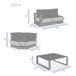 Salon D'angle 5 Places Allure Gris Minéral / Blanc Hespéride -ATMOSPHERA Soldes salon d angle 5 places allure gris mineral blanc hesperide 6