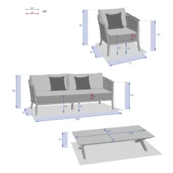Salon De Jardin 5 Places Embruns Praline / Noisette Hespéride -ATMOSPHERA Soldes salon de jardin 5 places embruns praline noisette hesperide 1 2