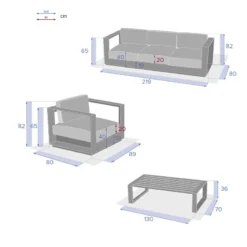 Salon De Jardin Allure Gris Minéral/blanc 5p Hespéride -ATMOSPHERA Soldes salon de jardin allure gris mineralblanc 5p hesperide 3