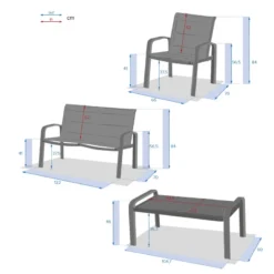 Salon De Jardin 4 Places Elyn Anthracite / Graphite Hespéride -ATMOSPHERA Soldes salon jardin places elyn anthracite graphite hesperide 1 7
