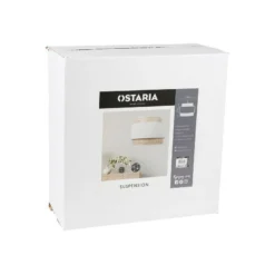 Suspension 3 Abat-jours Cannage Et Tissu Blanc Ostaria -ATMOSPHERA Soldes suspension 3 abat jours cannage et tissu blanc ostaria 2