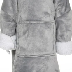 Sweat Plaid à Capuche Ours Gris Enfant Atmosphera -ATMOSPHERA Soldes sweat plaid a capuche ours gris enfant atmosphera 3