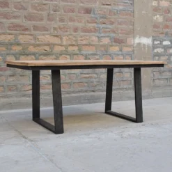 Table à Manger Bois Et Pieds Métal En U -ATMOSPHERA Soldes table a manger bois et pieds metal en u 2