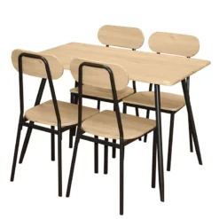 Table à Manger Et 4 Chaises Pieds Métal Noir Friends