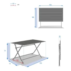 Table Alu Pliante Azua 4 Places Graphite Hespéride -ATMOSPHERA Soldes table aluminium azua 4 places graphite hesperide 4