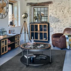 Table Basse Chrono Ronde Noire Atmosphera -ATMOSPHERA Soldes table basse chrono ronde noire atmosphera 4