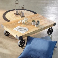 Table Basse Silas Bois Massif Atmosphera 12 Table Basse Silas Bois Massif Atmosphera -ATMOSPHERA Soldes table basse manguier bois massif atmosphera 4