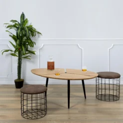 Table Basse Ovale Miller Pieds Métal -ATMOSPHERA Soldes table basse ovale miller pieds metal 2