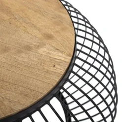 Table Basse X2 Métal Et Bois De Manguier Esther Atmosphera -ATMOSPHERA Soldes table basse x2 en metal et bois de manguier atmosphera 2