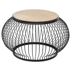 Table Basse X2 Métal Et Bois De Manguier Esther Atmosphera -ATMOSPHERA Soldes table basse x2 en metal et bois de manguier atmosphera 3