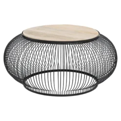 Table Basse X2 Métal Et Bois De Manguier Esther Atmosphera -ATMOSPHERA Soldes table basse x2 en metal et bois de manguier atmosphera 4