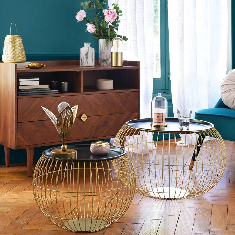 Table Basse X2 Métal Doré Alya Atmosphera 2 Table Basse X2 Métal Doré Alya Atmosphera – Image 2