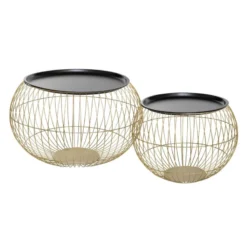 Table Basse X2 Métal Doré Alya Atmosphera