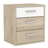 Demeyere Table De Chevet 3 Tiroirs Naturel Et Blanc Santorini