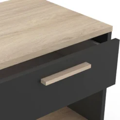 Demeyere Table De Chevet Izzy 1 Tiroir Noir Et Bois -ATMOSPHERA Soldes table de chevet izzy 1 tiroir noir et bois 2