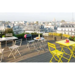 Table Ronde Pliante Greensboro 2p Graphite Hespéride 9 Table Ronde Pliante Greensboro 2p Graphite Hespéride -ATMOSPHERA Soldes table de jardin ronde hesperide 60cm greensboro graphite 3