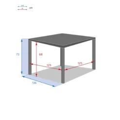 Table Carrée Fixe Piazza 8 P. Graphite Hespéride -ATMOSPHERA Soldes table fixe carree piazza coloris noir graphite hesperide 3