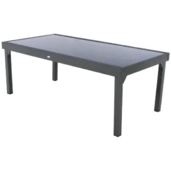 Table Rectangulaire Ext. Verre Piazza 12 P. Graphite Hespéride -ATMOSPHERA Soldes table piazza extensible 12 personnes hesperide anthracite graphite 2