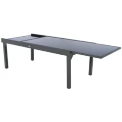 Table Rectangulaire Ext. Verre Piazza 12 P. Graphite Hespéride -ATMOSPHERA Soldes table piazza extensible 12 personnes hesperide anthracite graphite 3