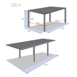 Table Rectangulaire Extensible Piazza 10 P. Graphite Hespéride 11 Table Rectangulaire Extensible Piazza 10 P. Graphite Hespéride -ATMOSPHERA Soldes table rectangulaire extensible piazza 10 personnes graphite hesperide 5