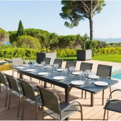 Table Rectangulaire Extensible Piazza 12 P. Graphite Hespéride -ATMOSPHERA Soldes table rectangulaire extensible piazza 12 personnes graphite hesperide 5