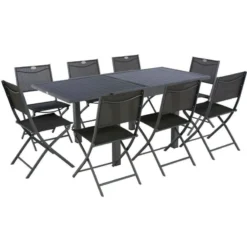 Table Rectangulaire Extensible Piazza 8 P. Graphite Hespéride -ATMOSPHERA Soldes table rectangulaire extensible piazza 8 personnes graphite hesperide 4