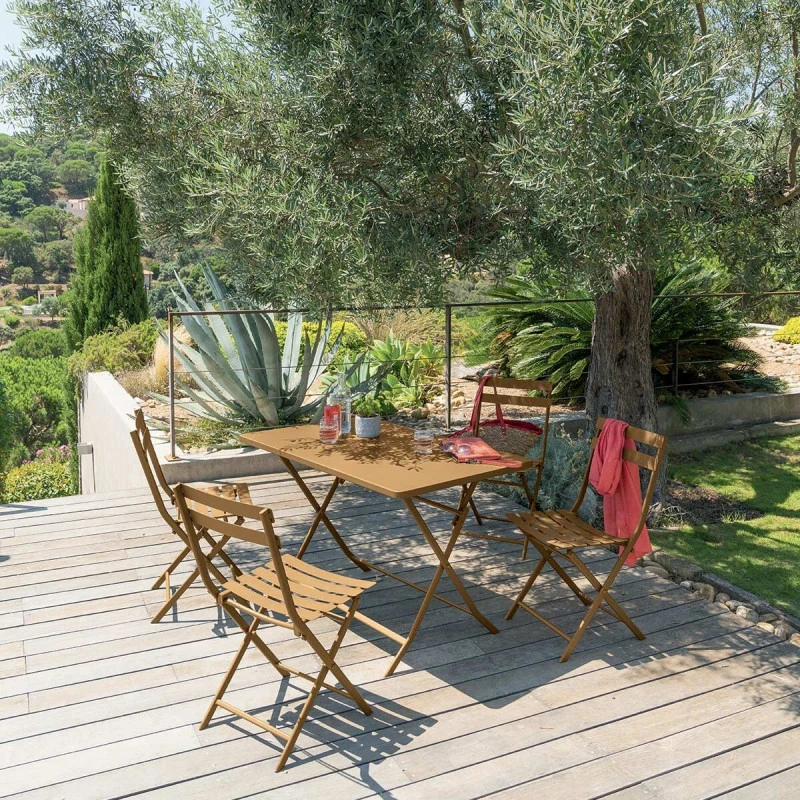 Table Rectangulaire Pliante Greensboro 4p Ocre Hespéride 2 Table Rectangulaire Pliante Greensboro 4p Ocre Hespéride – Image 2