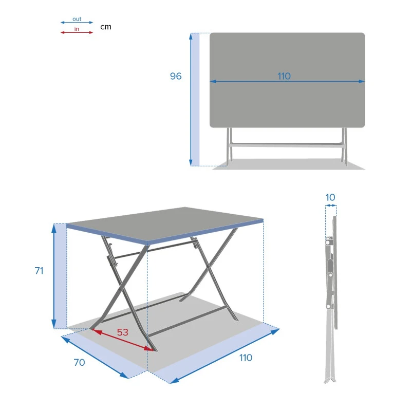 Table Rectangulaire Pliante Greensboro 4p Ocre Hespéride 4 Table Rectangulaire Pliante Greensboro 4p Ocre Hespéride – Image 4