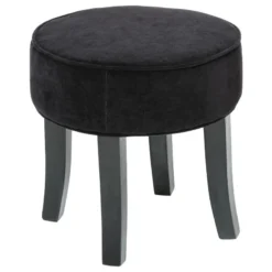 Tabouret En Velours Adriel Coloris Noir Atmosphera