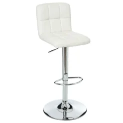 Tabouret De Bar Avec Dossier Blanc Delek Atmosphera