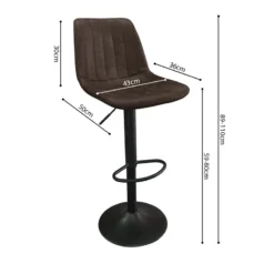 Tabouret De Bar Barcelona PU Brun Foncé -ATMOSPHERA Soldes tabouret de bar barcelona pu brun fonce 3