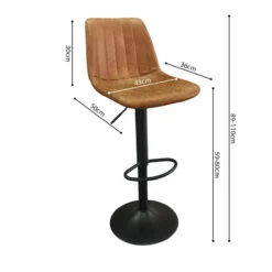 Tabouret De Bar Barcelona PU Cognac -ATMOSPHERA Soldes tabouret de bar barcelona pu cognac 3