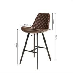 Tabouret De Bar Bas Alicante PU Brun Foncé -ATMOSPHERA Soldes tabouret de bar bas alicante pu brun fonce 3
