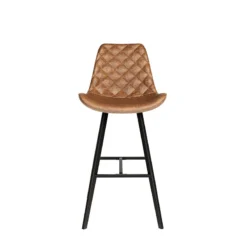 Tabouret De Bar Bas Alicante PU Cognac -ATMOSPHERA Soldes tabouret de bar bas alicante pu cognac 5