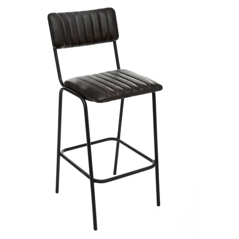 Tabouret De Bar En Cuir Noir Dario Atmosphera 1 Tabouret De Bar En Cuir Noir Dario Atmosphera