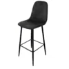 Tabouret De Bar En Velours Noir Pieds Métal Inoui