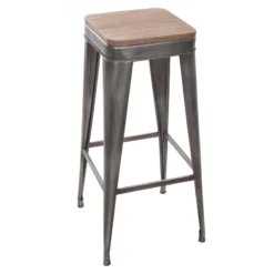 Tabouret De Bar Gris Joris GM Atmosphera