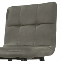 Tabouret De Bar Gris Pieds Métal Noir -ATMOSPHERA Soldes tabouret de bar gris pieds metal noir 1 2