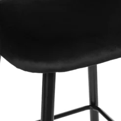 Tabouret De Bar Kara Velours Gris Atmosphera -ATMOSPHERA Soldes tabouret de bar kara velours gris atmosphera 1 2