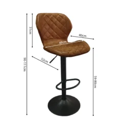 Tabouret De Bar Malaga PU Cognac -ATMOSPHERA Soldes tabouret de bar malaga pu cognac 3