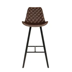 Tabouret De Bar Palmas PU Brun Foncé -ATMOSPHERA Soldes tabouret de bar palmas pu brun fonce 1 2