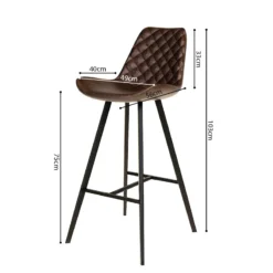 Tabouret De Bar Palmas PU Brun Foncé -ATMOSPHERA Soldes tabouret de bar palmas pu brun fonce 1 3
